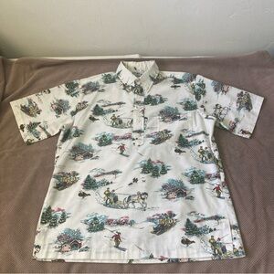 Reyn Spooner Men's Winter Scene Print Shirt VTG 90s size L